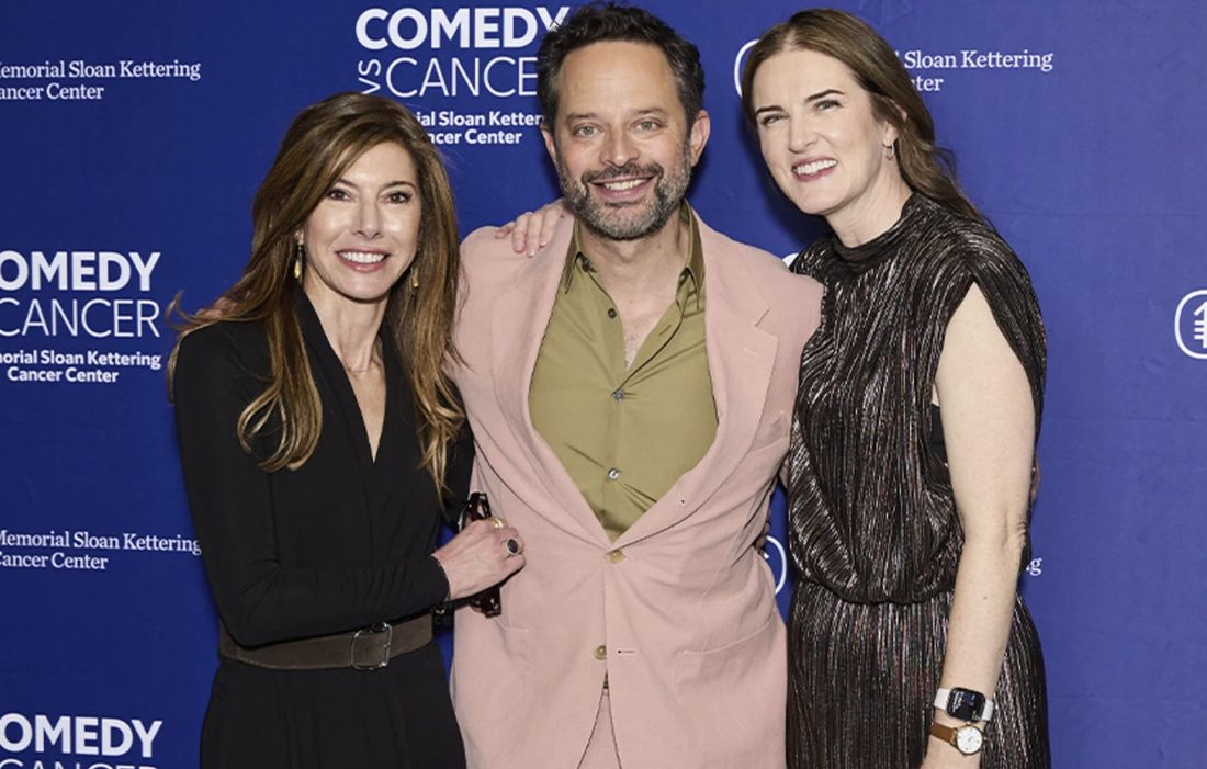 Co-founders Niccole Kroll, Nick Kroll and Jen Rogers at a Comedy vs Cancer event